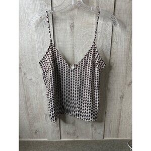 A New Day Womens XS Brown & White Patterned Sleeveless Camisole Top Cami